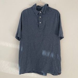 Men Faherty Blue Large Casual Shirt Short Sleeve